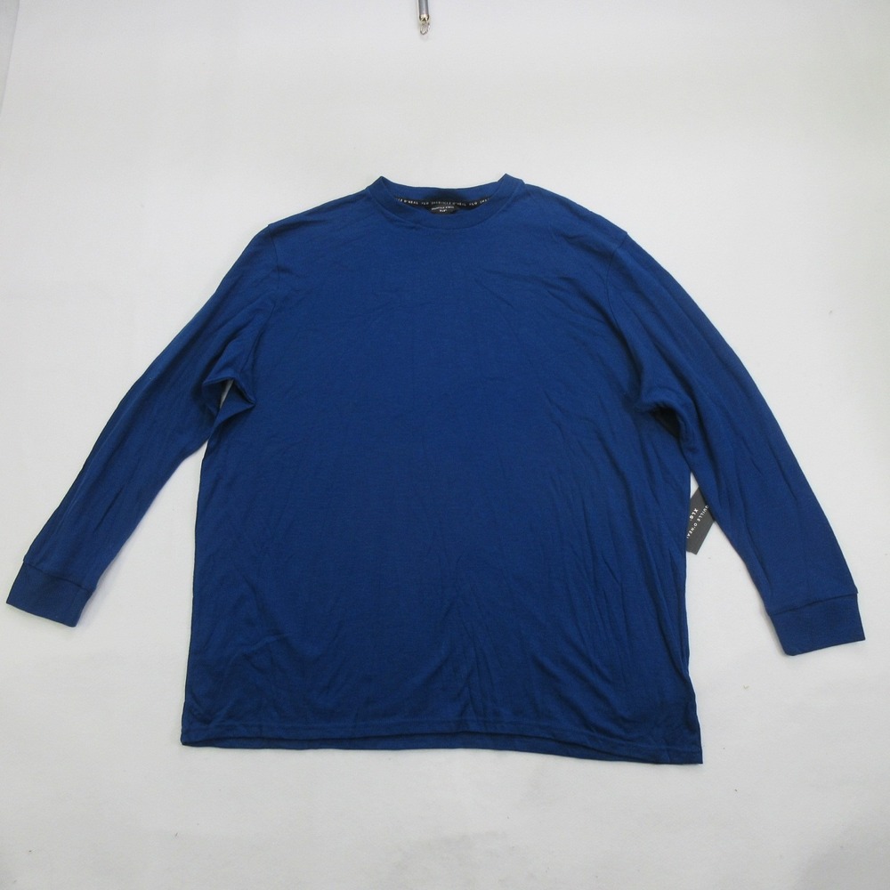 Shaq Men's Long Sleeve Knit Crew Neck Shirt 4XLT Estate Blue New